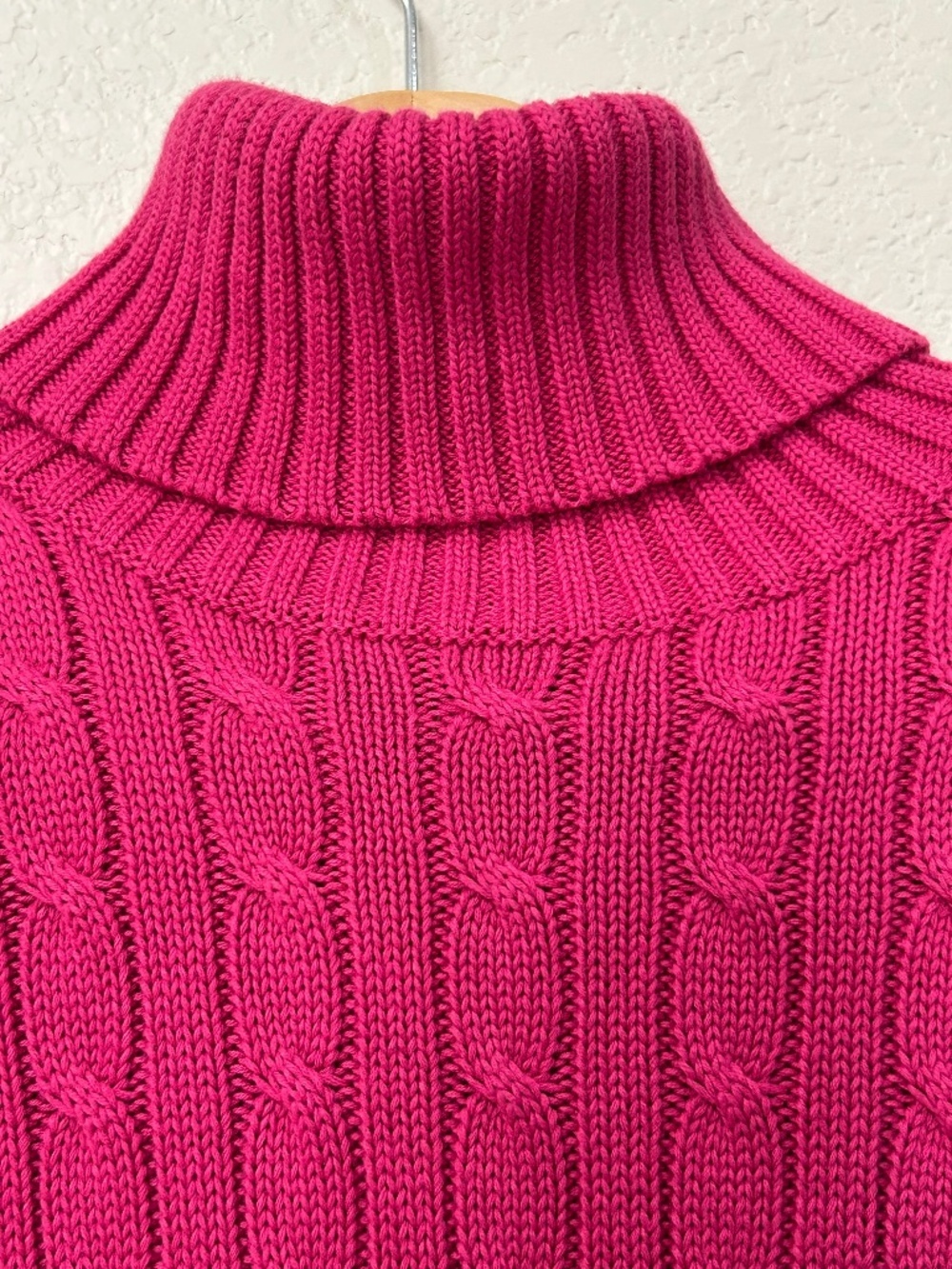 Ralph Lauren Sport Vintage Cable Knit Pink Turtleneck Women's XL - Picture 7 of 16